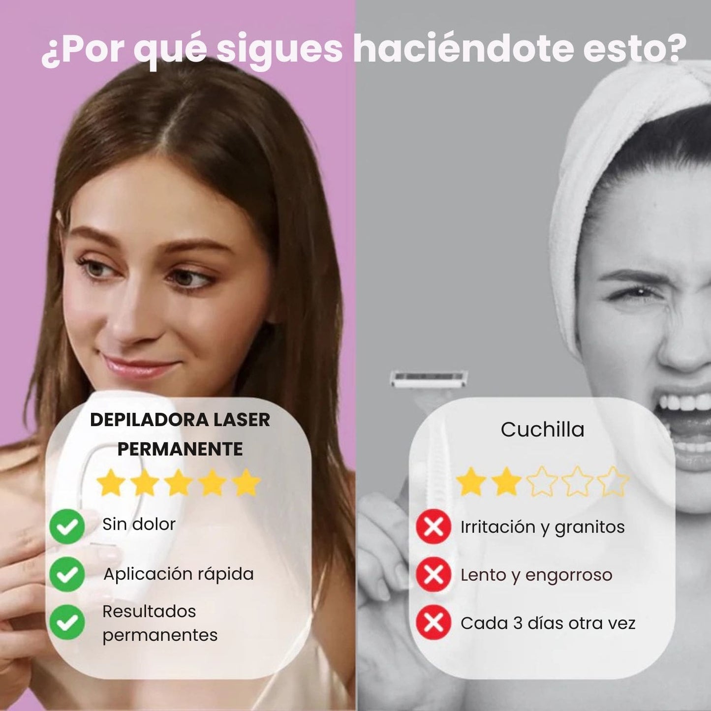 DEPILADORA LÁSER PERMANENTE